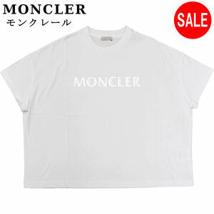 モンクレール　MONCLER レディース シルバーロゴ ドルマンTシャツ ホワイト Lサイズ 8C704 V8094 001