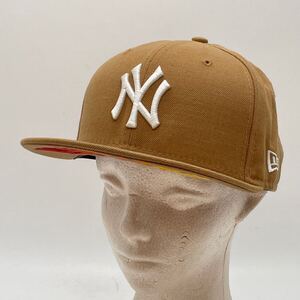 KO1403□NEW ERA ニューエラ 59FIFTY キャップ 帽子 ベージュ ヤンキース 7 3/8 58.7㎝ 