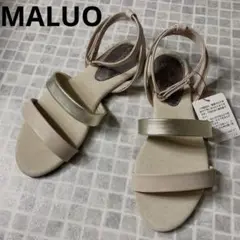 【新品】MALUO マルオ　フラットサンダル　ゴールド　べージュ　24