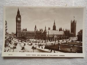 【絵葉書1枚】 CLOCK TOWER AND HOUSES OF PARLIAMENT -LONDON /HUNT