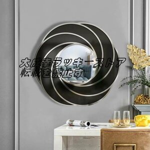 大型ミラー吊鏡 壁掛け鏡 壁掛けミラー 豪華ウォールミラ 高級豪華鏡 アンティーク調 2色選択可能 幅70cm z1706