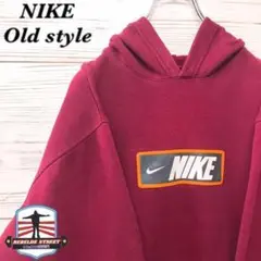 《激レア》ナイキ NIKE☆パーカー M ボックスロゴ ボルドー P297