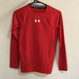 新品 UNDER ARMOUR 長袖インナーシャツ SM アンダーアーマー ヒートギア レッド 赤