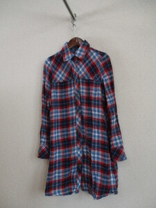 tommygirl青×赤チェックシャツチュニック（USED）21519②)