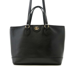 ★グッチ ハンドバッグ スモール レザー 765043 GUCCI 2wayトートバッグ 黒 【安心保証】