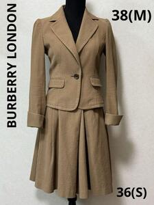 BURBERRY LONDON バーバリーロンドン ジャケット 38 M & スカート 36 S スーツ ブラウン セットアップ