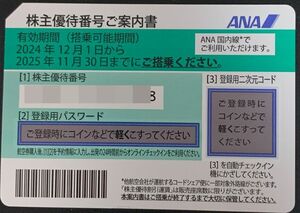 [即決] 即対応可能　ANA株主優待券1枚　2025年11月30日まで