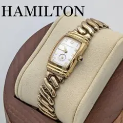 【美品】HAMILTONハミルトン レディース腕時計 クオーツ 蛇腹 ベントン