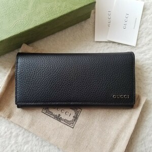 新品 GUCCI グッチ GUCCI ロゴ ロング コインウォレット 長財布 ブラック 771151 AABXM 1000