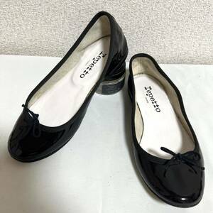 美品　repetto レペット エナメル　パンプス バレエシューズ サイズ35 22cm相応　黒　ブラック＊62