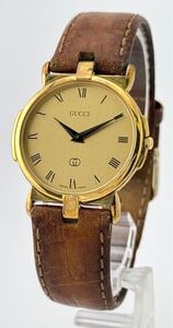 【グッチ　１円～】　「GUCCI」 　3400FM ゴールド　ラウンド　腕時計　メンズ　クォーツ　E11219