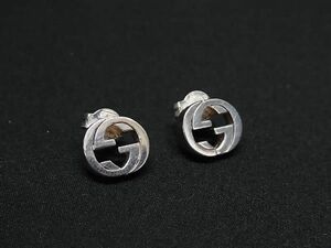 1円 ■美品■ GUCCI グッチ インターロッキングG SV925 ピアス アクセサリー レディース シルバー系 AZ8865