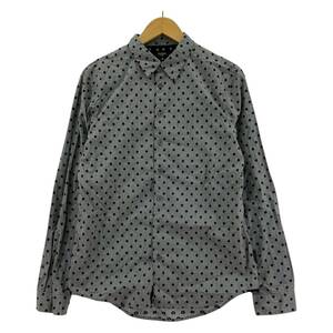 ゆうパケットOK Paul Smith ポール・スミス ドット 長袖シャツ sizeM/グレー×ネイビー メンズ