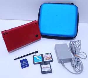 美品／動作品 ニンテンドーDSi twl-001 赤 Red 任天堂DS 白 2GB +3 ゲームソフト+アダプタ セット希少品まとめ(A-44)