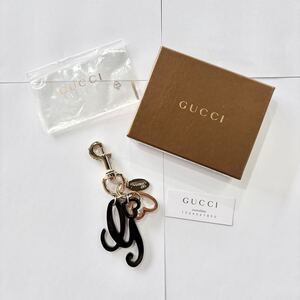 ■送料無料■新品未使用■GUCCI グッチ charm Heart beat チャーム ハート ビート キーホルダー キーリング ゴールド ブラック 金 黒 箱付