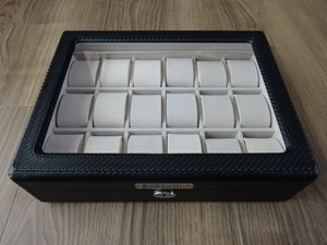 ロイヤルハウゼン 腕時計 18本 収納 ケース ブラック カーボン柄 ウォッチケース 時計 Royal hausen Watch Box Case