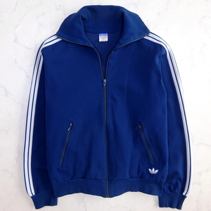 80s vintage adidas track jersey ビンテージ アディダス トラックジャージ ネイビー size 4 デサント 