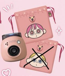 当選品　チェキ INSTAX Pal (パル) INS Pal PINK (パウダーピンク) 新品未開封 平成フラミンゴ 巾着　ポーチ　キャンペーン 富士フィルム