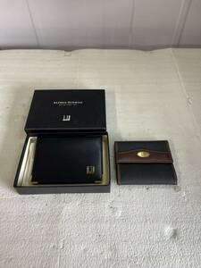 【中古品】dunhill ALFRED DUNHILL アルフレッド ダンヒル 小銭入れ 名刺入れ 2点セット カード入れ 定期入れ 一部ケース付き