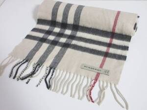 BURBERRY バーバリー カシミヤ100％ チェック柄 スコットランド製 マフラー ベージュ　yg5700