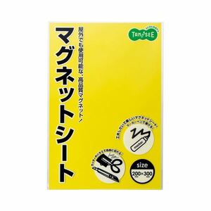 【新品】（まとめ） TANOSEE マグネットカラーシート ワイド 300×200×0.8mm 黄 1セット（10枚） 【×2セット】