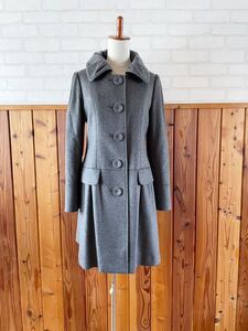 美品 上質 nanette lepore レディース カシミヤ 100% コート Mサイズ位 グレー系 東京スタイル カシミア cashmere coat ナネットレポー