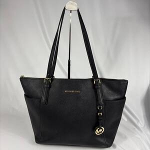 　MICHAEL KORS 肩掛けトートバッグ マイケルコース MK　 トート 35T0GCFT7L ファスナー ポケット 　ダークネイビー　サフィアノレザー