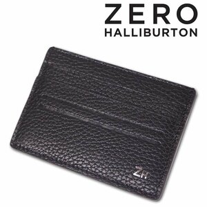 ゼロハリバートン ZERO HALLIBURTON 牛革 パスケース 定期入れ ブラック×グレー メンズ スペイン製 新品 正規品 本革 定価13,200円