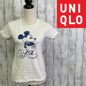 UNIQLO★ユニクロ★ミッキー ブルー グラフィック Tシャツ 半袖★サイズS　7-6　