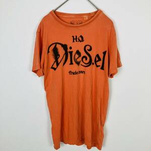 DIESEL PROTECTION ディーゼル Tシャツ ビッグロゴ 半袖 オレンジ サイズ6 コットン