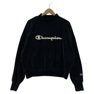 Champion チャンピオン ベロア プルオーバー カットソー sizeL/ブラック