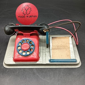 【A1257】ブリキ 米澤玩具 MEMO Telephone 電話機 ダイヤル式 おもちゃ 当時物 古玩具 現状品 ビンテージ 動作確認しておりません 元箱