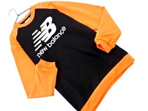 New Balance ニューバランス ロゴ プリント Tシャツ size160cm/黒ｘオレンジ ◇■ ☆ ejb1 子供服