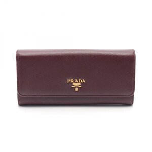 プラダ SAFFIANO METAL ブランドオフ PRADA サフィアーノレザー 二つ折り長財布 サフィアーノレザー 中古 レデ