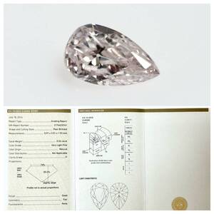 ０．２６ct　ＶＥＲＹ　ＬＩＧＨＴ　ＰＩＮＫ　Ｉ１　ペアシェイプ　ＧＩＡ　ピンクダイヤモンドルース