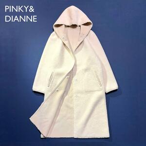 L63　PINKY&DIANNE リバーシブルフェイクシープボアフーデットコート