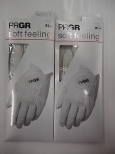 ■PRGR Soft Feeling GLOVE プロギア ソフトフィーリング メンズグローブ x 2枚【21cm/WH】『柔らかいのにやぶれにくい』PG-119