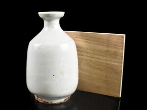 【雲】某有名コレクター買取品 韓国 李朝白磁徳利 高さ22cm 箱付 古美術品(中国朝鮮美術花瓶旧家蔵出)AJ648 OTxvgr