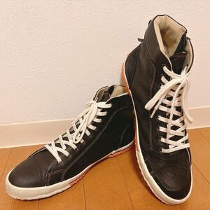 HYF002HYOD HIGH-CUT RIDE SNEAKERS BLACK/ORANGE STITCH Ｍサイズ ライダースシューズ 1円スタート 定価3万円超