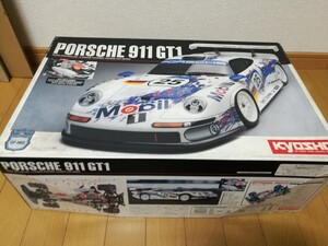 【当時物】京商 1/10 スーパー10 GP 4WD ポルシェ 911 GT1 新品未開封 エンジン付き ラジコン 絶版