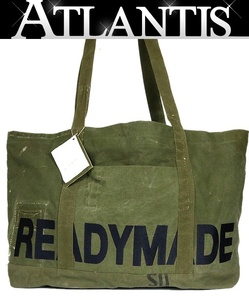 READYMADE 銀座店 レディメイド 未使用 BIG TOTE BAG ビッグトート ロゴバッグ メンズ カーキ 96387