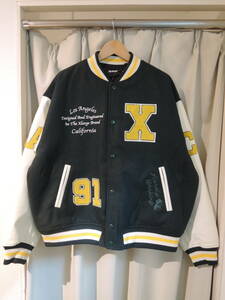 X-LARGE XLARGE エクストララージ OG LOGO VARSITY JACKET スタジャン ヴァ―シティジャケット グリーン L 最新人気商品 最終値下げ！