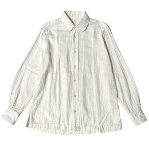 50%OFF(XS) Porter Classic DOUBLE GAUZE SHIRT ポータークラシック ダブル ガーゼ シャツ ホワイト KENDO SASHIKO PC ROLLUP ロールアップ