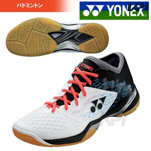 【SHB03MD(141)22.5】YONEX(ヨネックス) バドミントンシューズ パワークッション03ミッド カラー ホワイト/ブラック 新品未使用 