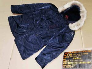 N-3B,ホープ,HOPE,HOPE MFG INC,U.S. AIR FORCE, フォースロゴ,ネイビー,紺,S/M,small,made in usa,SCOVILLジッパー,N-3BN-2B,フード