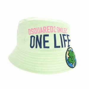 未使用品 ディースクエアード DSQUARED2 21AW ONE LIFE ONE PLANET バケットハット 帽子 L グリーン 緑 S82HA0031 国内正規 メンズ