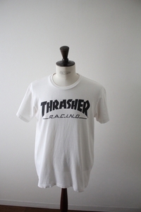 【JACKSON MATISSE×THRASHER RACING】ジャクソンマティス　Tシャツ　スラッシャー 白　コラボ　半袖　Mサイズ　ロゴプリント