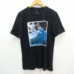 a■オークリー/OAKLEY イラストプリント Tシャツ【S】黒/MENS/46【中古】