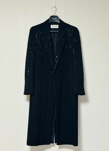 22awSaint Laurent_men/ スパンコールツイード ロングコート