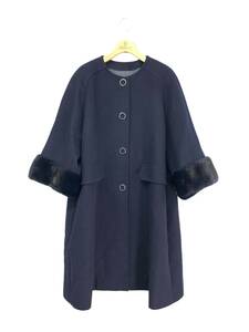 FOXEY フォクシーブティック コート 40 ネイビー Coat Aria 43859 ノーカラーミンク×カシミヤ